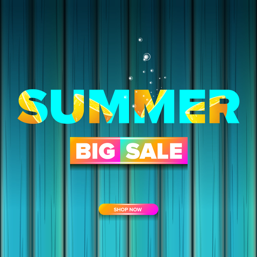 Summer sale poster with wooden background vector 05