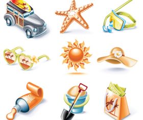Summer travel sign elements vector
