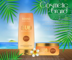 Sun protection cosmetic poster vector 03