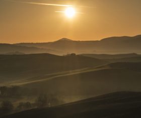 Sunny lush field scenery Stock Photo 04