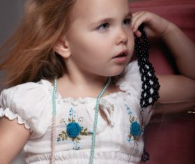 Super cute little girl Stock Photo 02