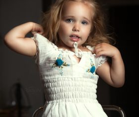 Super cute little girl Stock Photo 04
