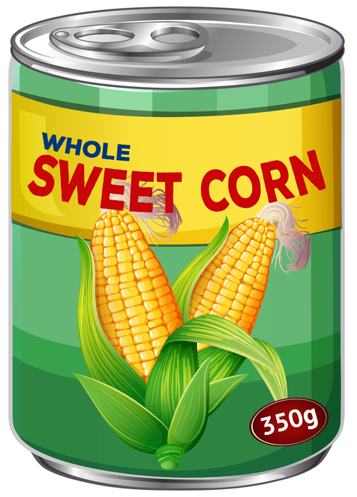 Sweet corn canned vector