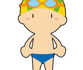 Swimming boy vector