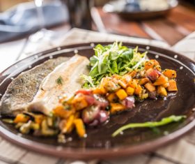 Tasty Fish Dishes Stock Photo 04