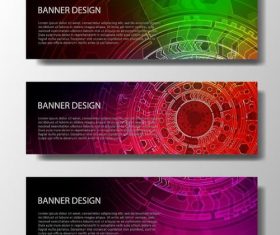 Tech modern banners template design vector