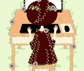 Teenage girl illustration vector