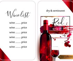Template of wine list vector material 01