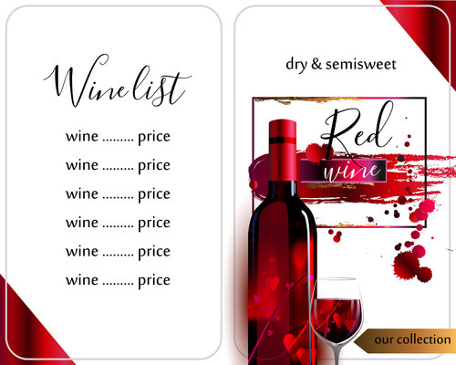 Template of wine list vector material 01