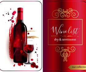 Template of wine list vector material 02