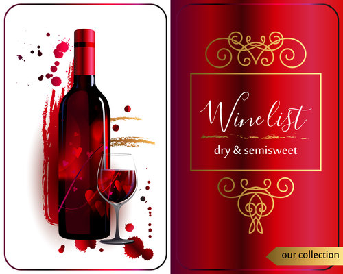 Template of wine list vector material 02