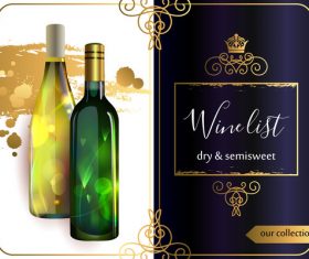 Template of wine list vector material 03