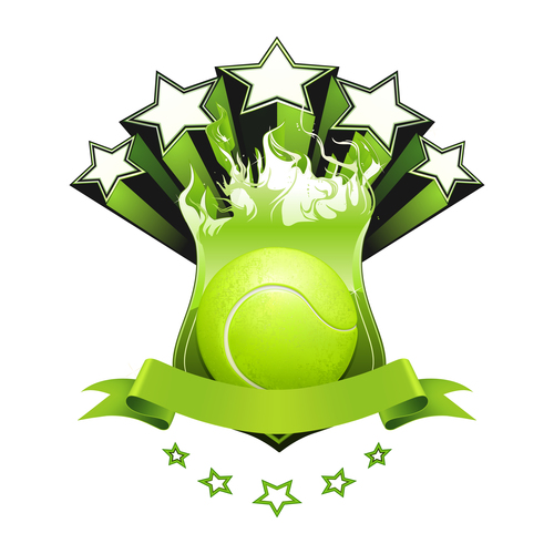Tennis emblem design vector