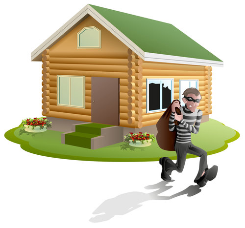 Thief with house vector 01