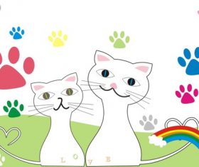 Two cats vector