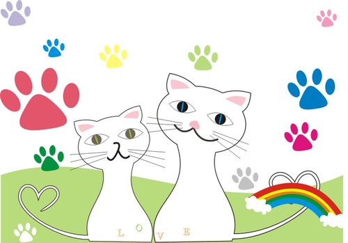 Two cats vector