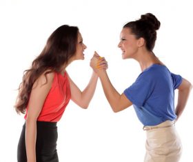 Two women with disagreement Stock Photo 01
