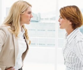 Two women with disagreement Stock Photo 02