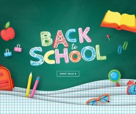 Vector back to school background material 01