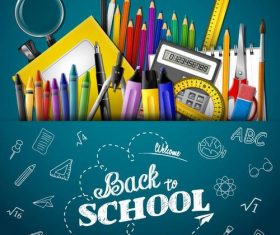 Vector back to school background material 03