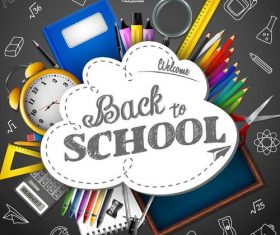 Vector back to school background material 04