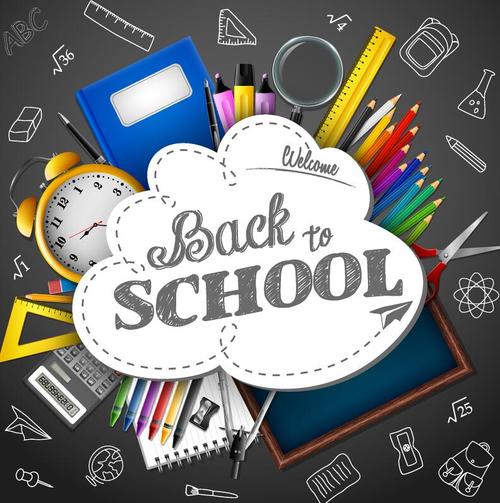 Vector back to school background material 04