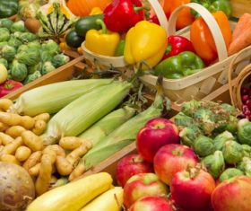 Vegetable market stall Stock Photo