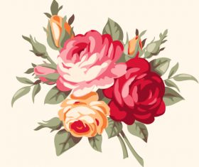 Vintage bouquet vector