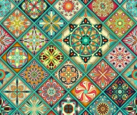 Vintage decorative pattern combination vector 01