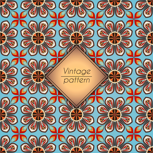 Vintage seamless pattern template vector 01