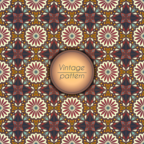 Vintage seamless pattern template vector 02