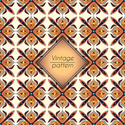 Vintage seamless pattern template vector 05