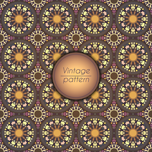 Vintage seamless pattern template vector 06