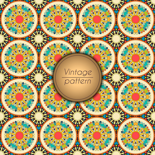 Vintage seamless pattern template vector 07
