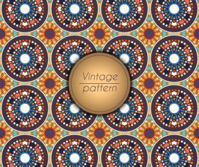 Vintage seamless pattern template vector 08