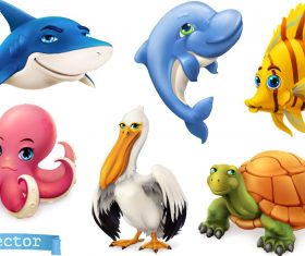 Vivid cartoon animal vector