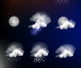 Weather symbols and app Interface vector 03