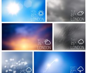 Weather symbols and app Interface vector 06