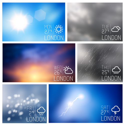 Weather symbols and app Interface vector 06