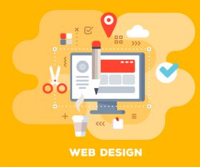 Web design business flat template vector