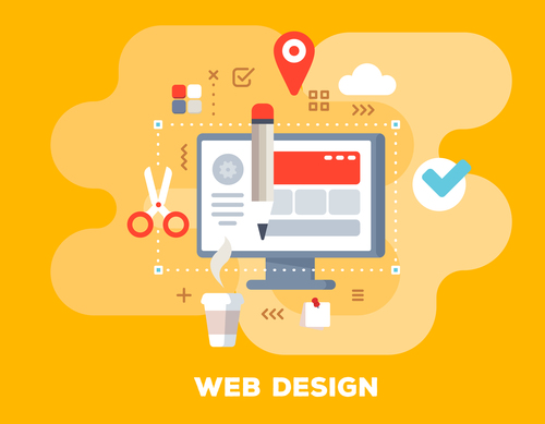 Web design business flat template vector