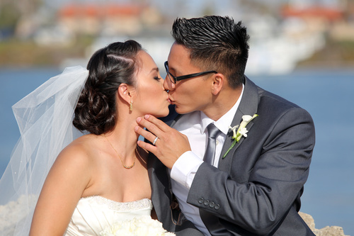 Wedding kiss bride Stock Photo