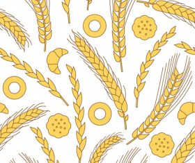Wheat pattern design vector 01