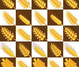 Wheat pattern design vector 02