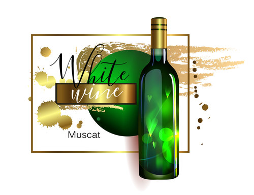 White wine poster template material 01