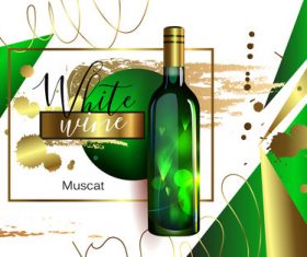 White wine poster template material 02