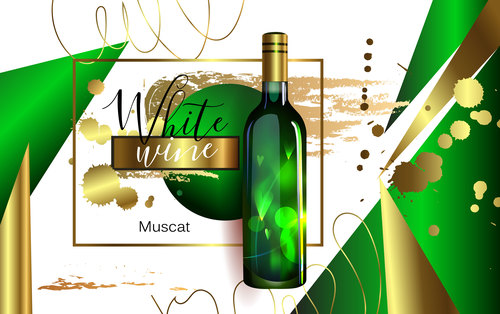 White wine poster template material 02