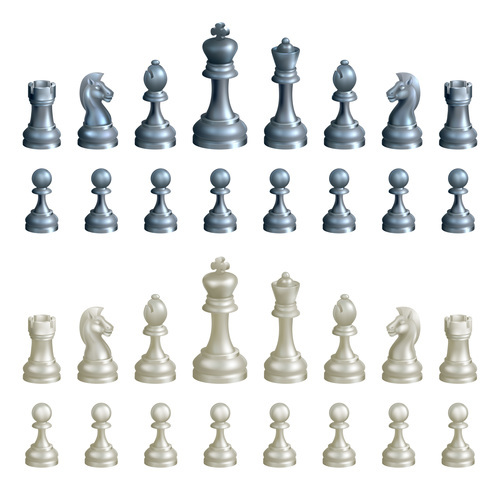 White with blue figure chess vector material