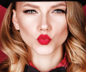 Woman pouting Stock Photo