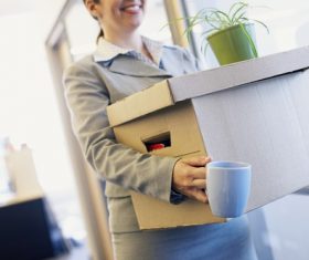 Woman resigns Stock Photo